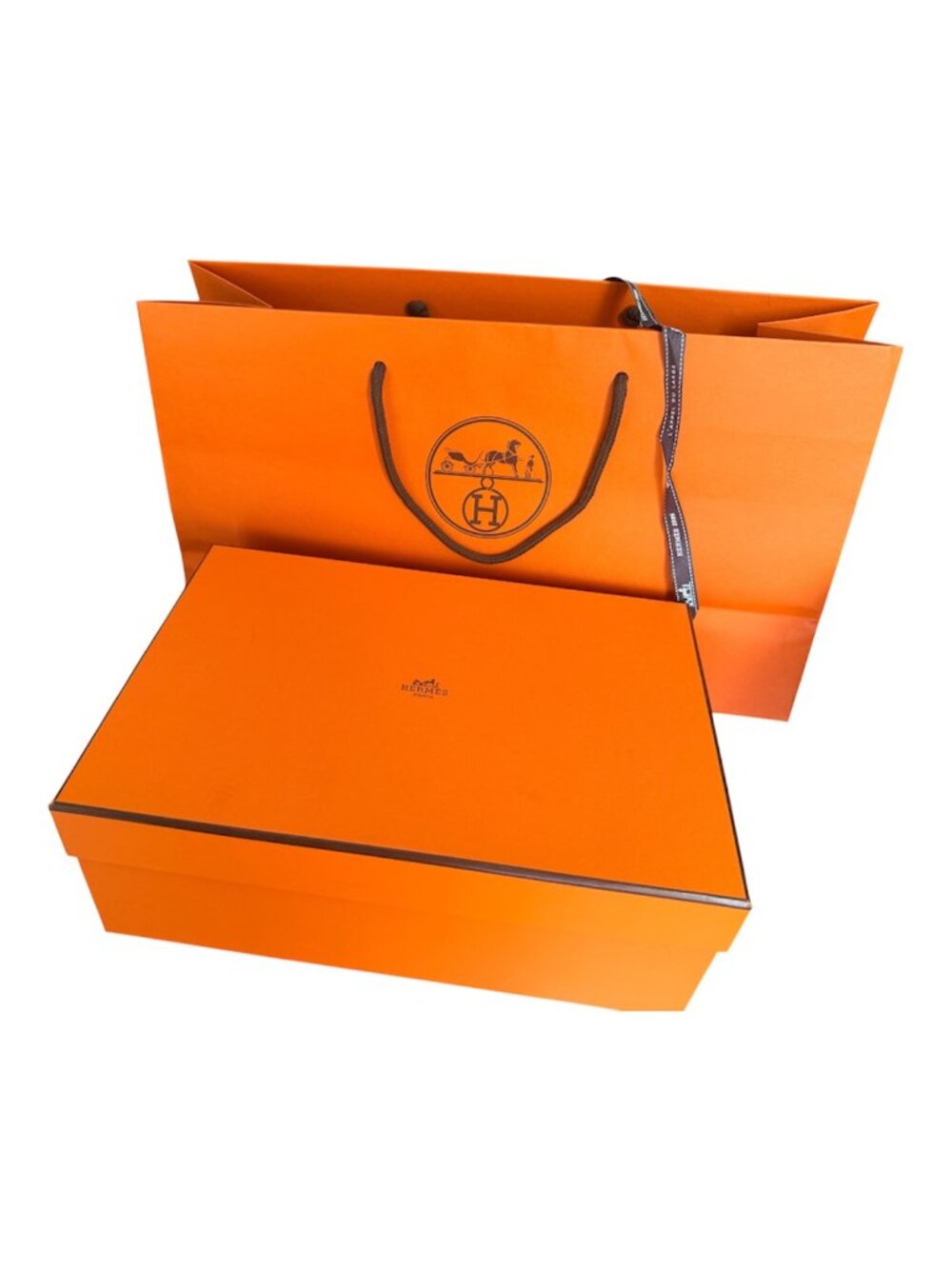 Hermès Orange Shoe Box and Bag Gift Set